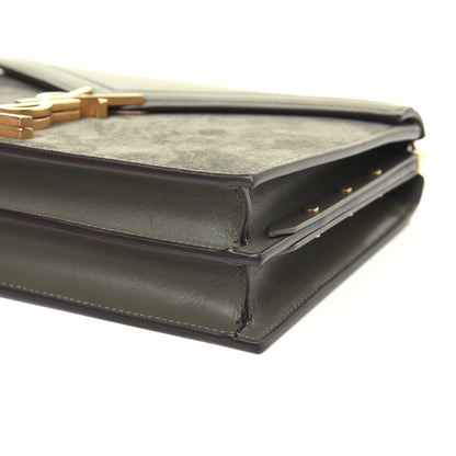 Saint Laurent Smooth Calfskin Suede Monogram Cassandra Clasp Bag Olive Green 7 of 14