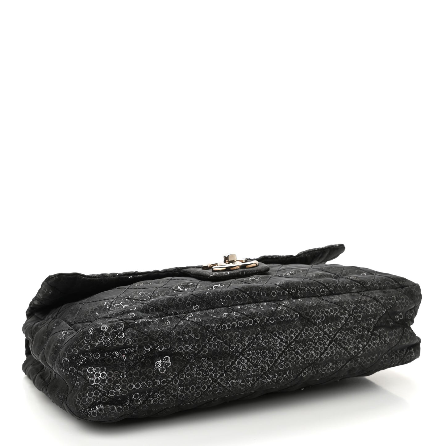Hidden Sequin Maxi Flap Black