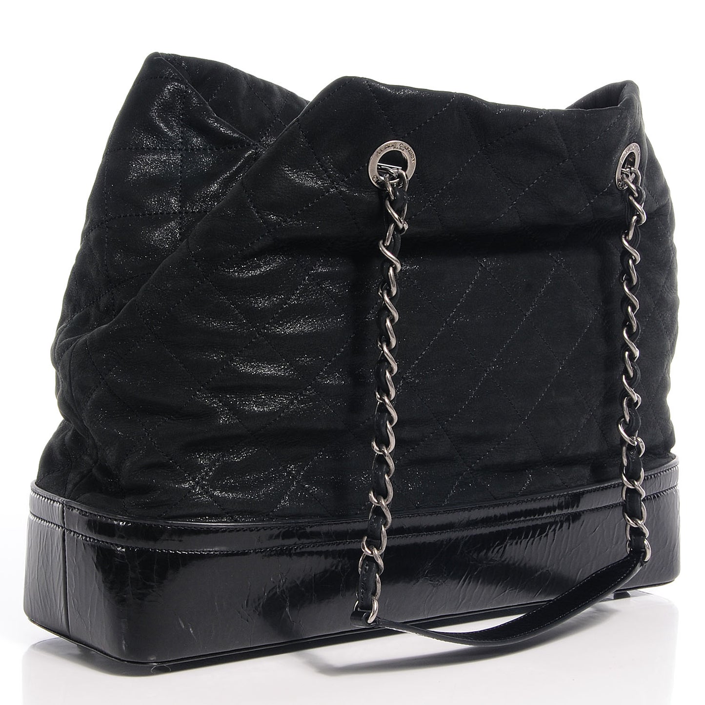 Iridescent Calfskin VIP Large Tote Black