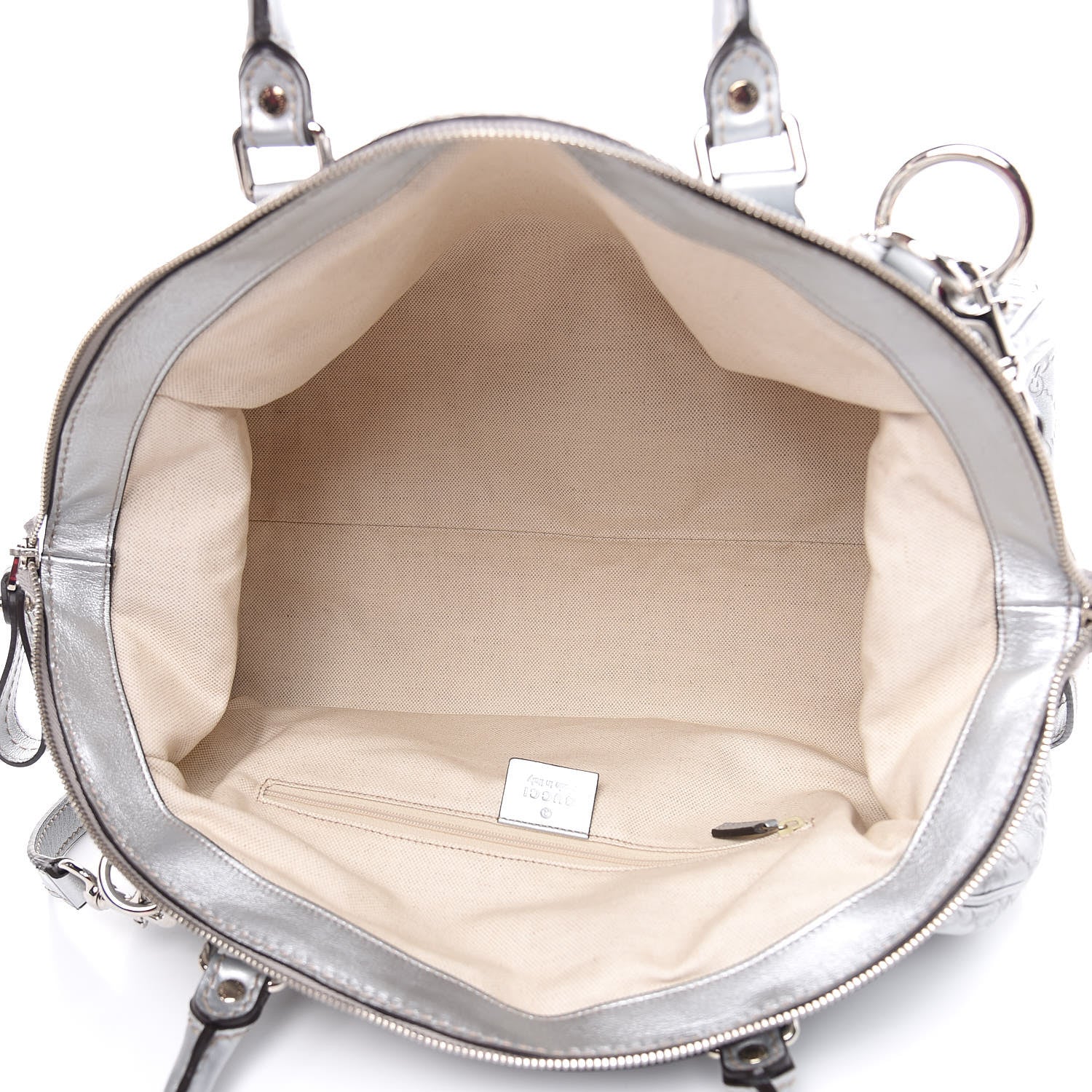 Gucci Metallic Guccissima Medium Sukey Boston Silver 7 of 11