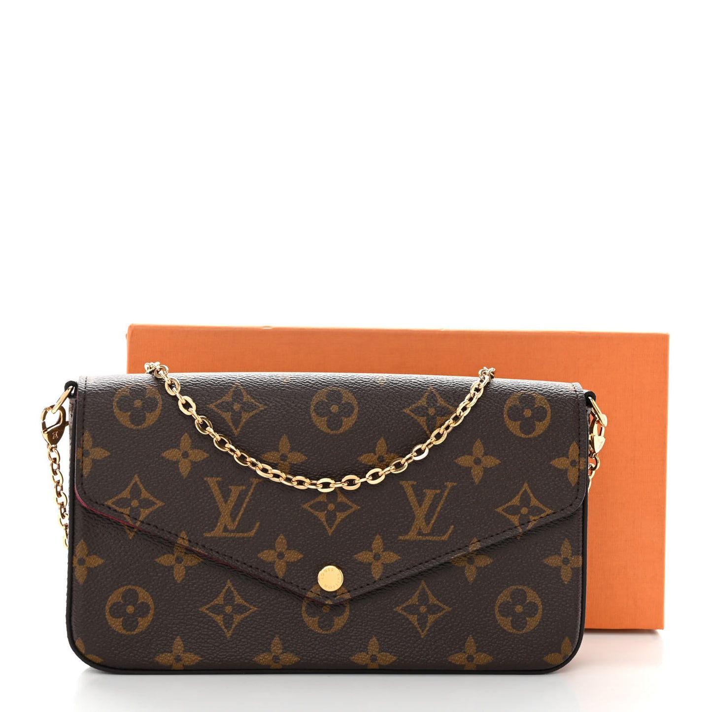 Monogram Pochette Felicie Chain Wallet Fuchsia
