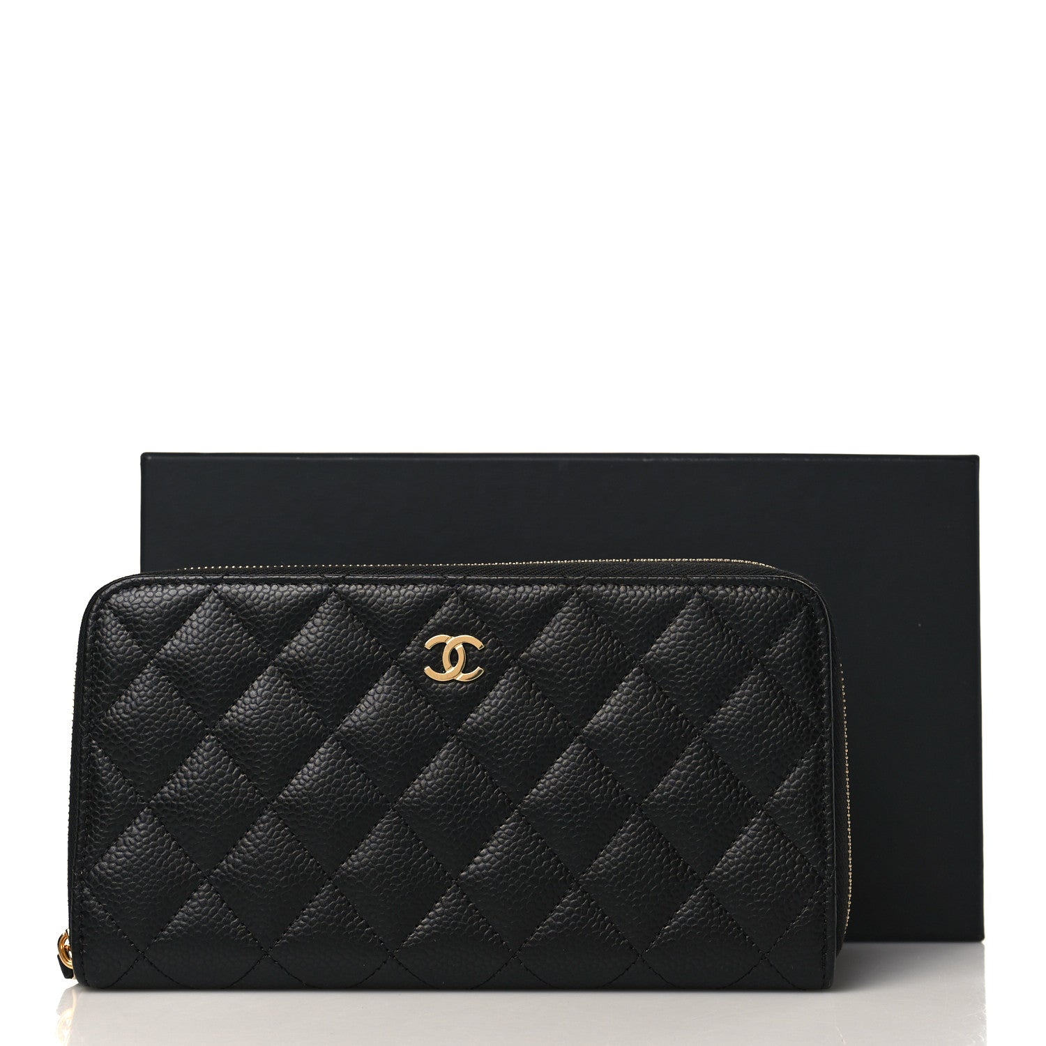 Chanel Caviar Quilted Large Gusset Zip Around Wallet Black 9 of 9