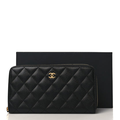 Chanel Caviar Quilted Large Gusset Zip Around Wallet Black 9 of 9