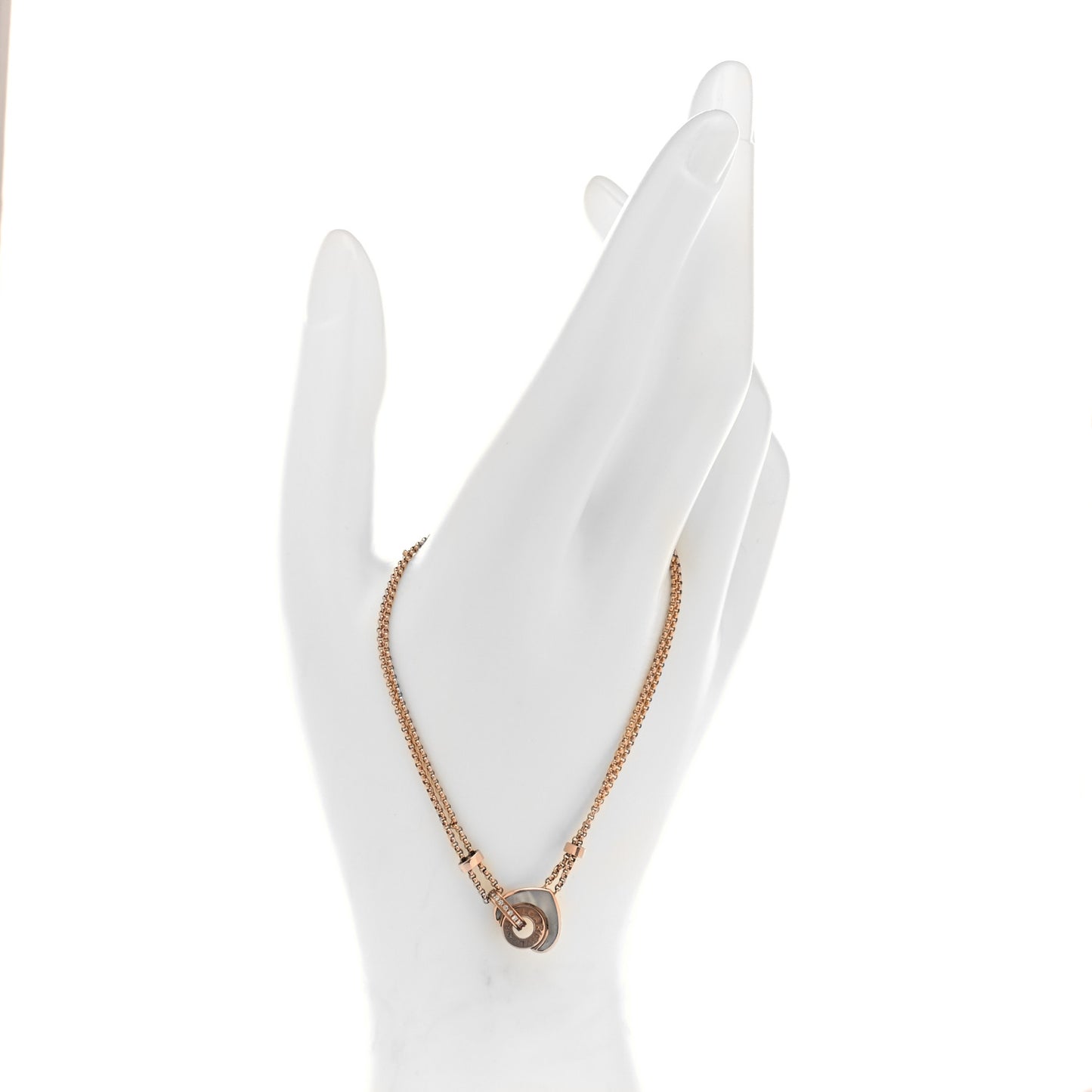 18K Rose Gold Diamond Mother of Pearl Cuore Bracelet