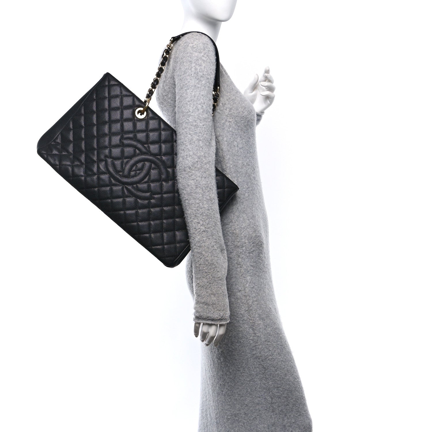 Chanel Caviar Quilted XL Grand Shopping Tote GST Black 2 of 10