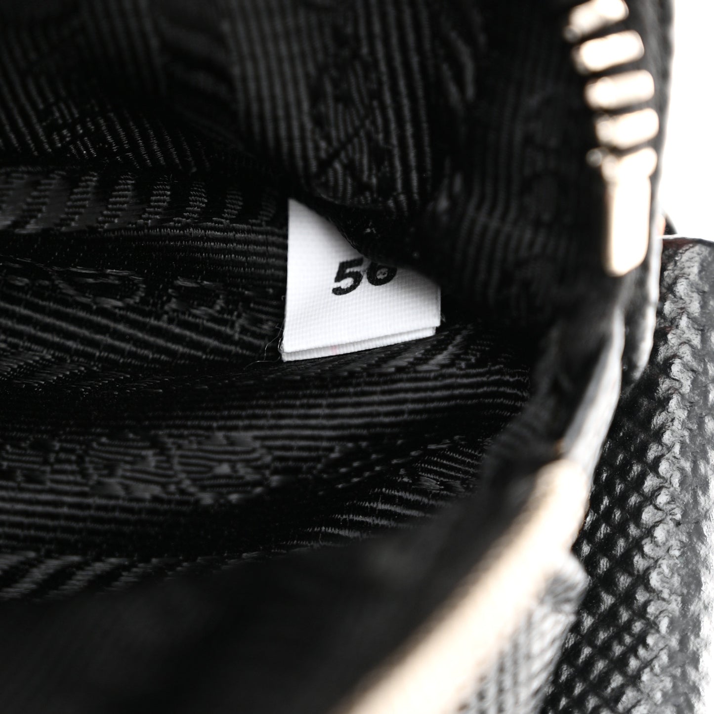 Saffiano Cuir Triangle Logo Embossed Triangle Shoulder Bag Black