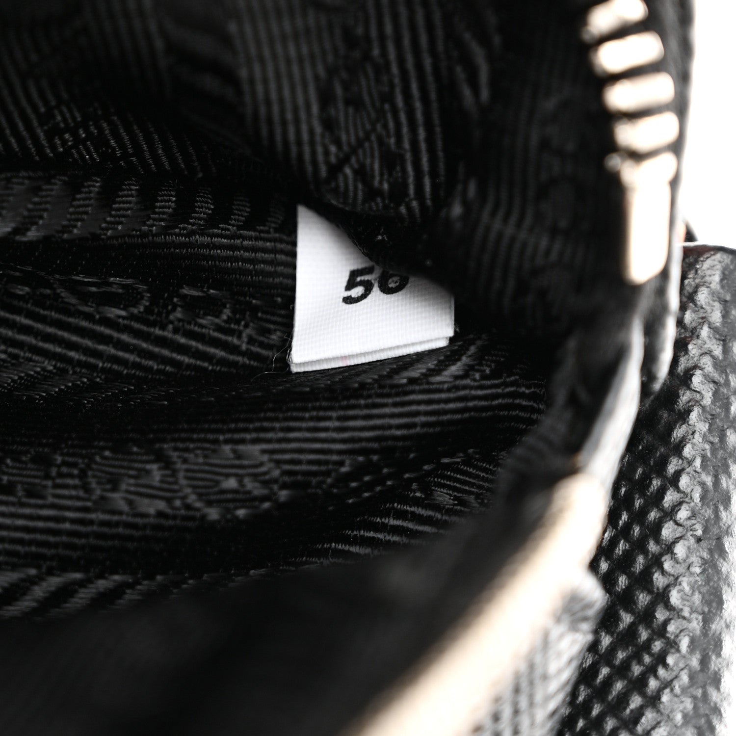 Prada Saffiano Cuir Triangle Logo Embossed Triangle Shoulder Bag Black 7 of 11