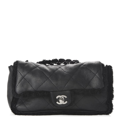 Chanel Shearling Quilted Medium Single Flap Black 1 of 10