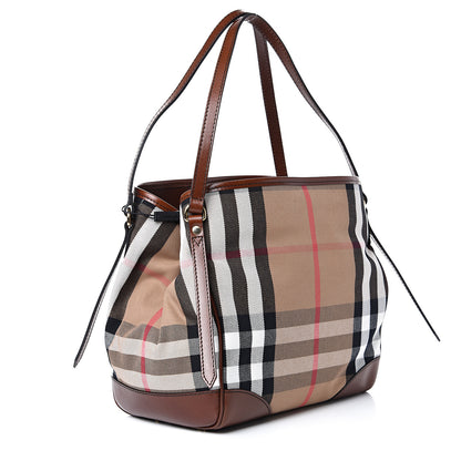 Burberry House Check Small Canterbury Tote Dark Tan 2 of 12