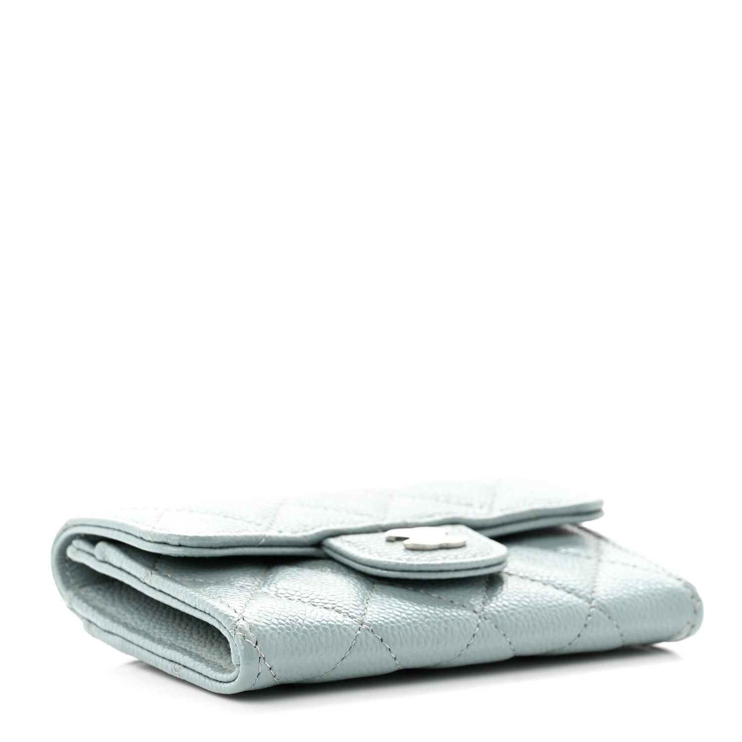 Chanel Caviar Quilted Flap Card Holder Wallet Grey 4 of 8
