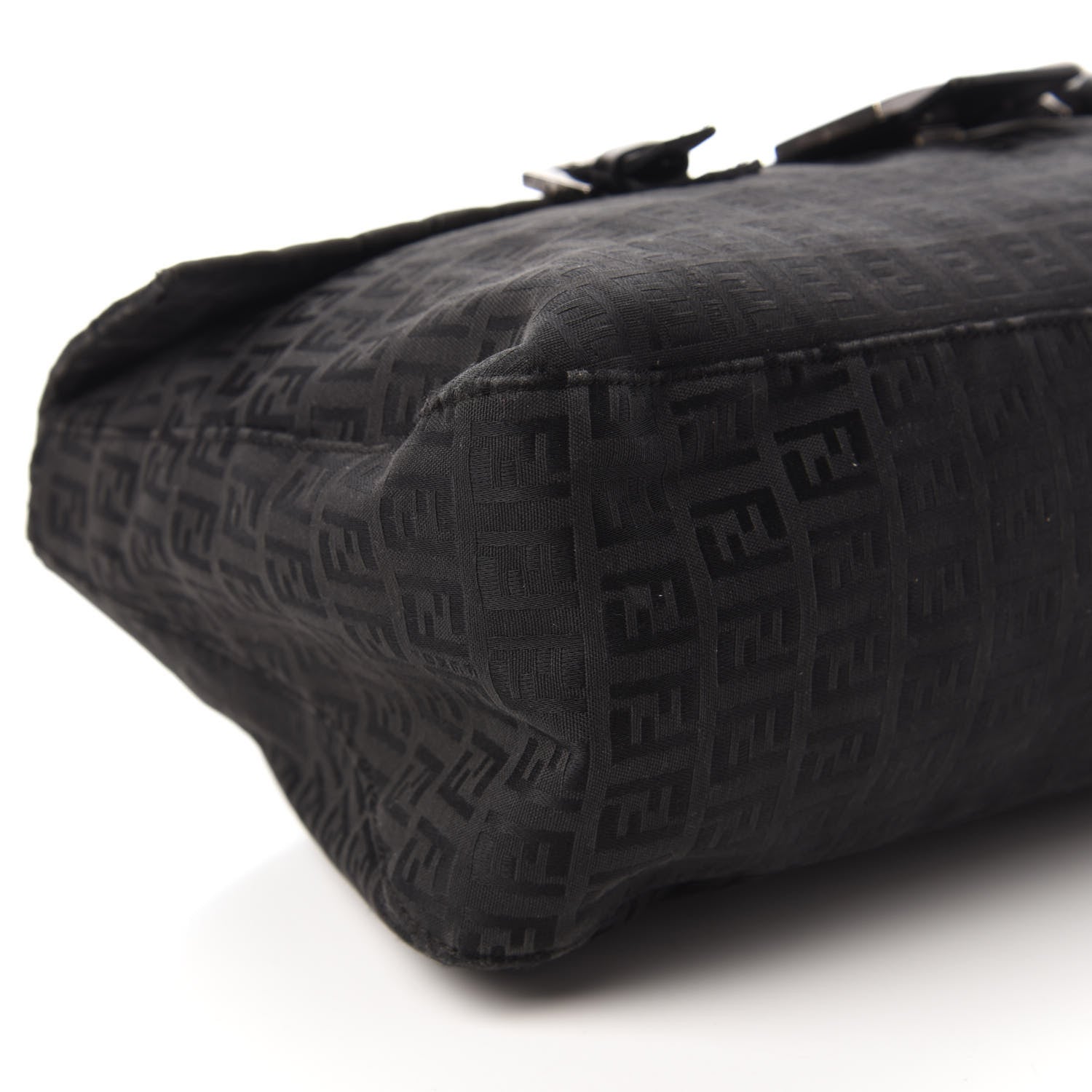 Fendi Zucchino Flap Shoulder Bag Black 6 of 9