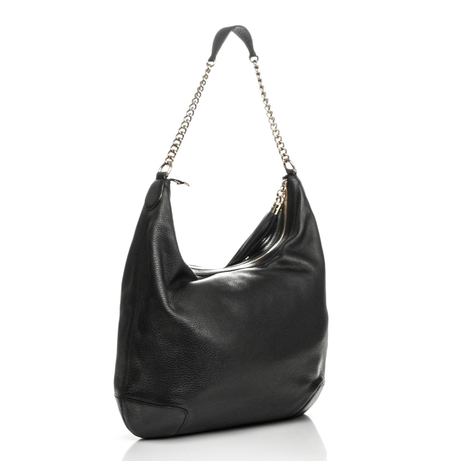 Gucci Pebbled Calfskin Medium Soho Chain Hobo Black 3 of 8