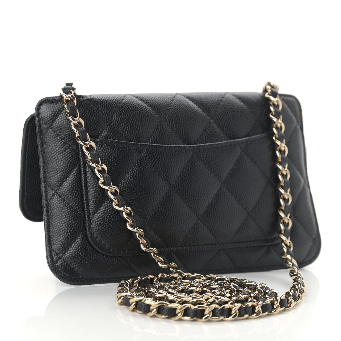 Caviar Fabric Graffiti Foldable Tote Bag With Chain Black Multicolor