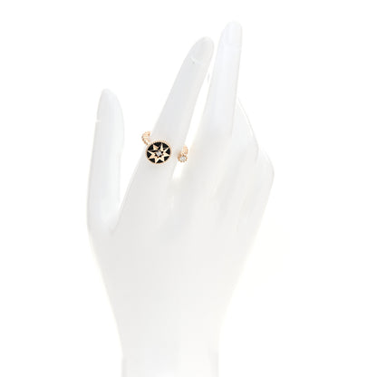Christian Dior 18K Rose Gold Diamond Black Onyx Rose Des Vents Ring 53 6.5 2 of 4