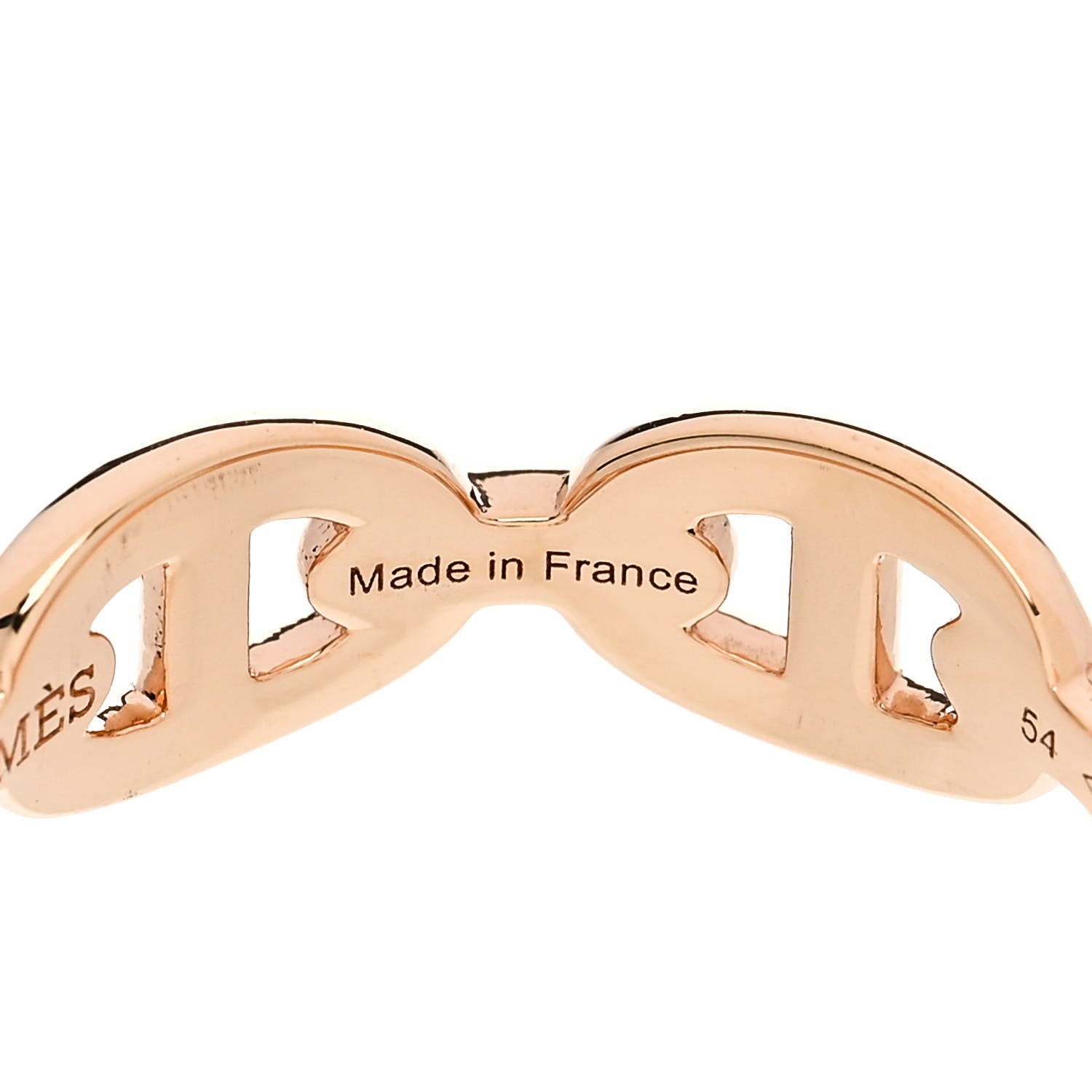 Hermes 18K Rose Gold PM Chaine d'Ancre Enchainee Ring 54 7 5 of 9