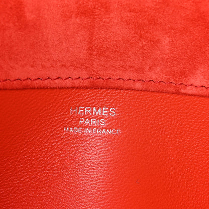 Hermes Veau Doblis Kelly Cut Clutch Pochette Capucine 6 of 9