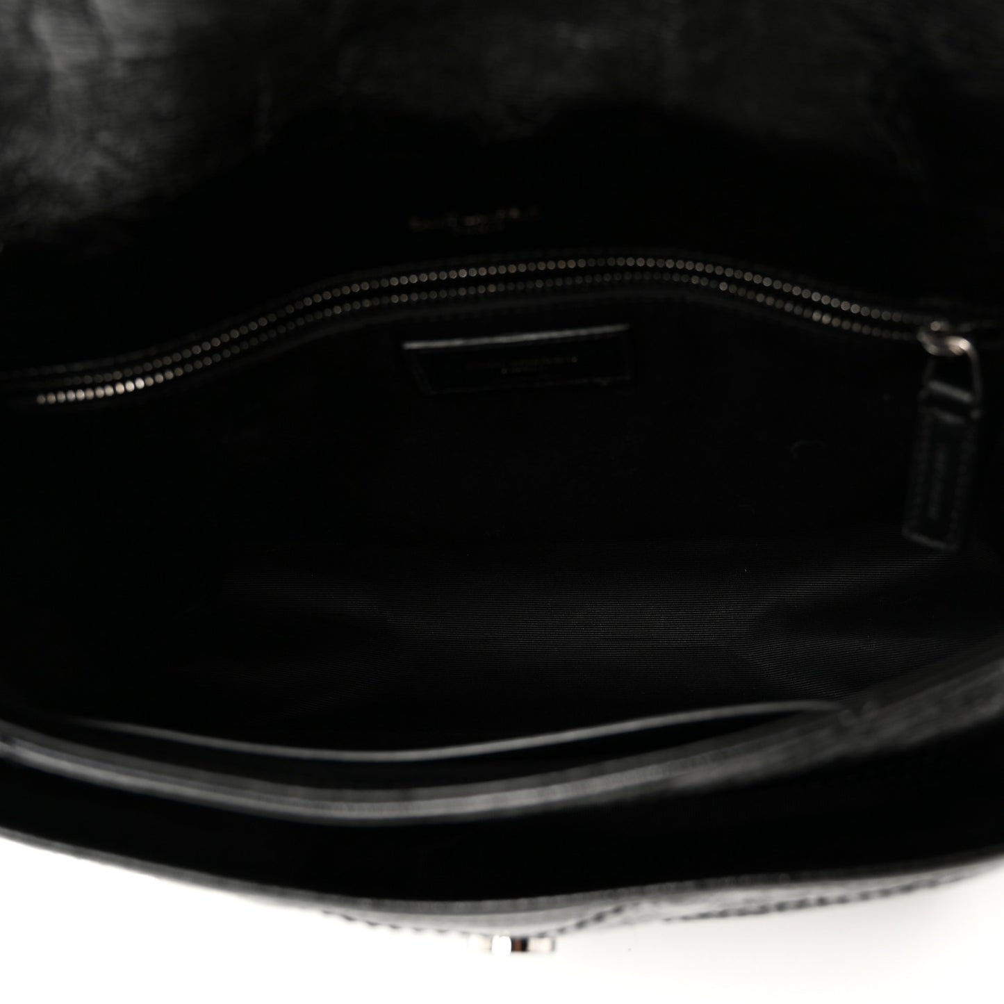 Crinkled Calfskin Matelasse Monogram Medium Niki Chain Satchel Black