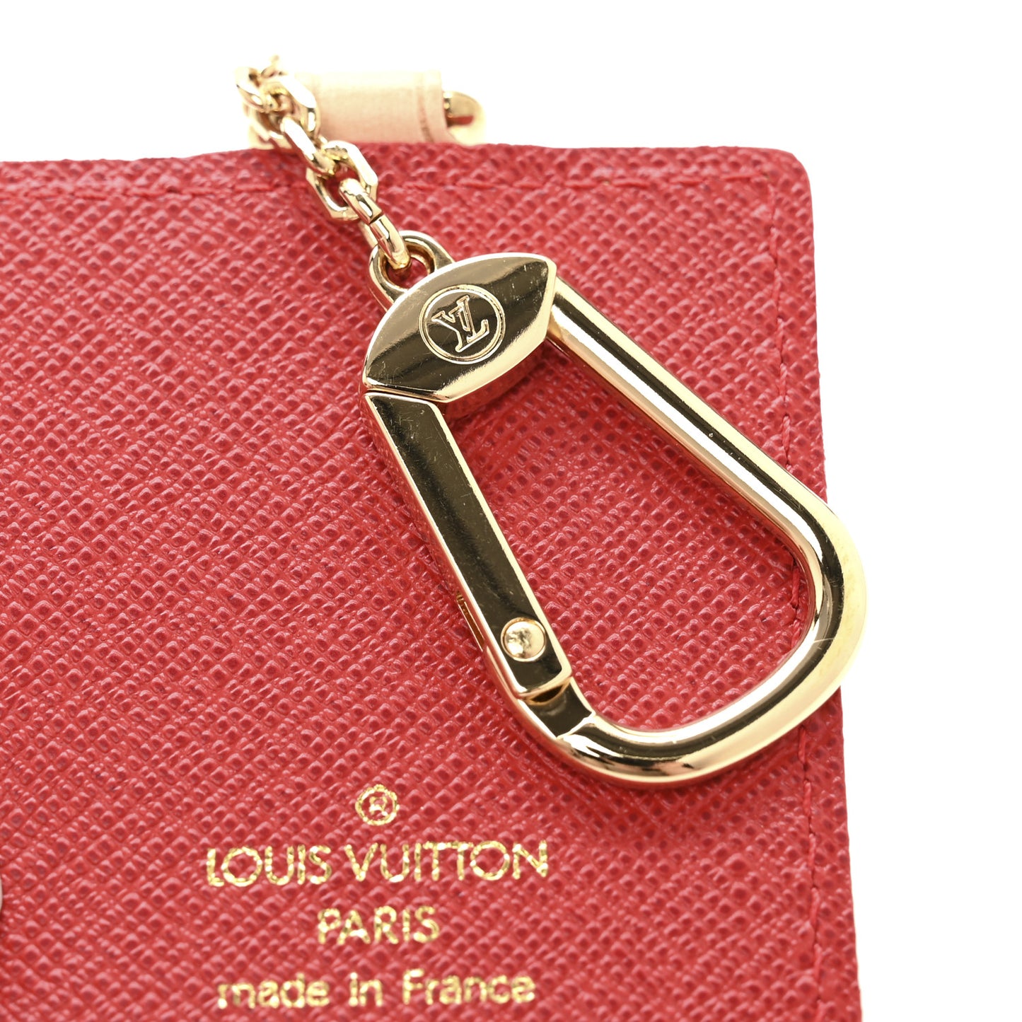 Vachetta Groom Key Ring Bag Charm Red