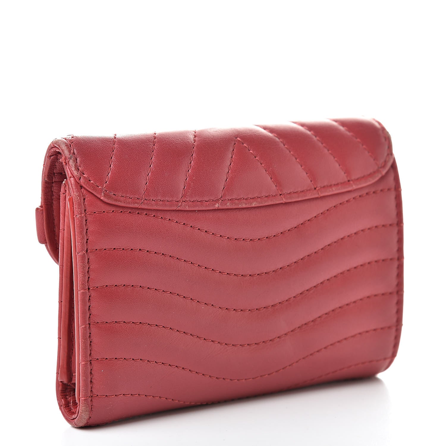 Louis Vuitton Calfskin New Wave Compact Wallet Rouge 3 of 14