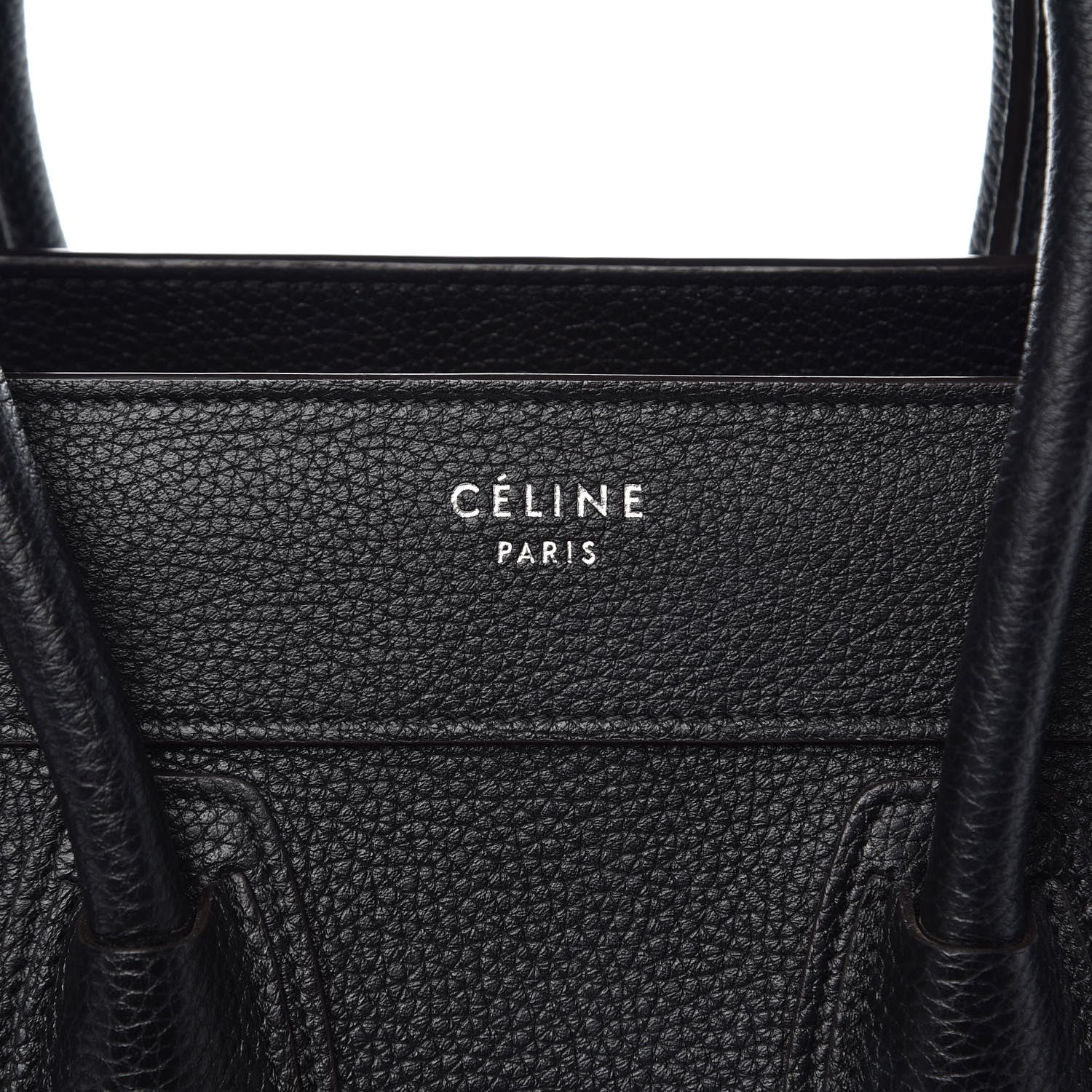 Celine Drummed Calfskin Micro Luggage Black 7 of 7