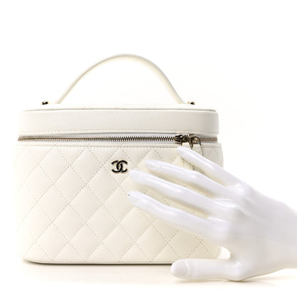 Chanel Caviar Quilted Large Vanity Pouch White 2 of 10
