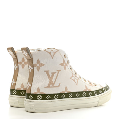 Louis Vuitton Monogram Giant Stellar Sneaker Boots 38 Khaki White Beige 4 of 17