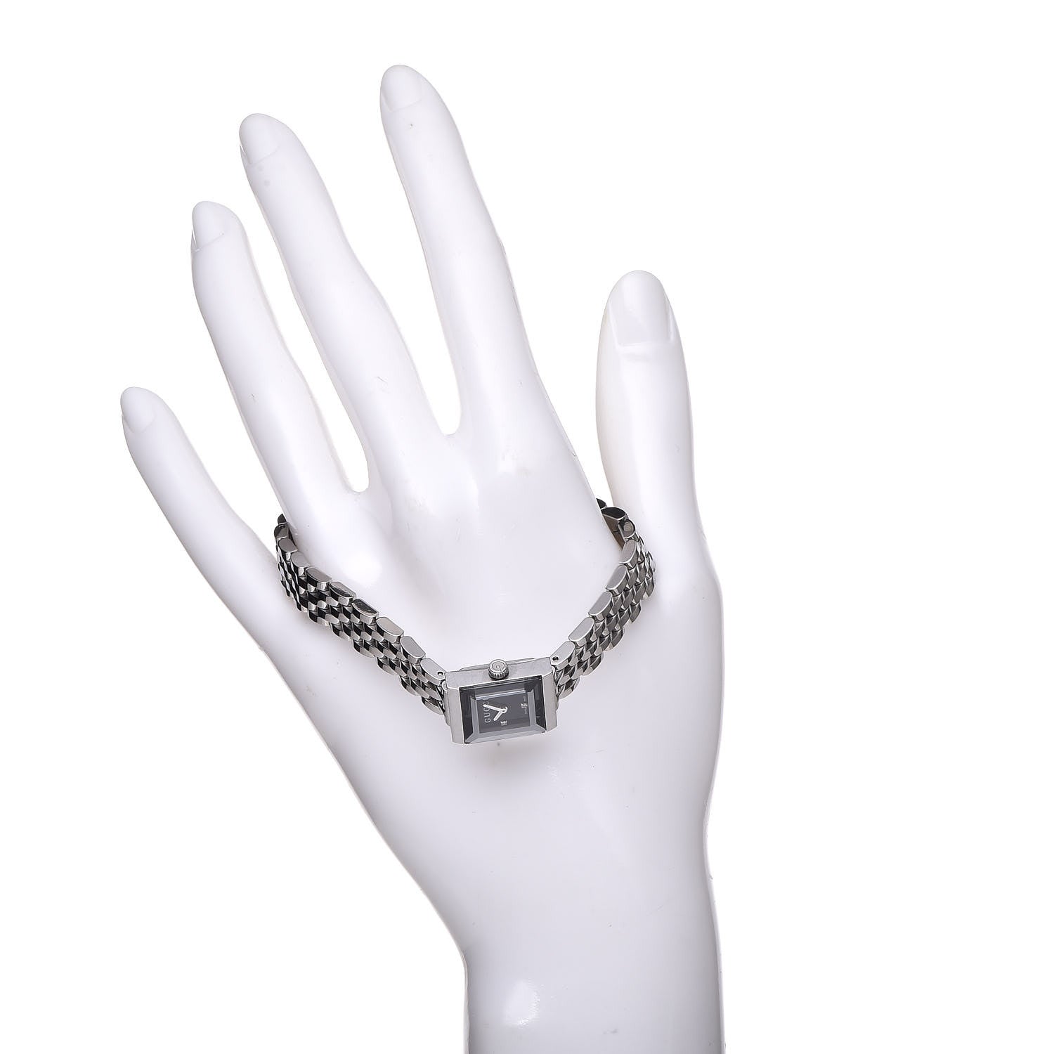 Gucci Stainless Steel Diamond 14mm G- Frame Square Quartz Watch Black 2 of 11