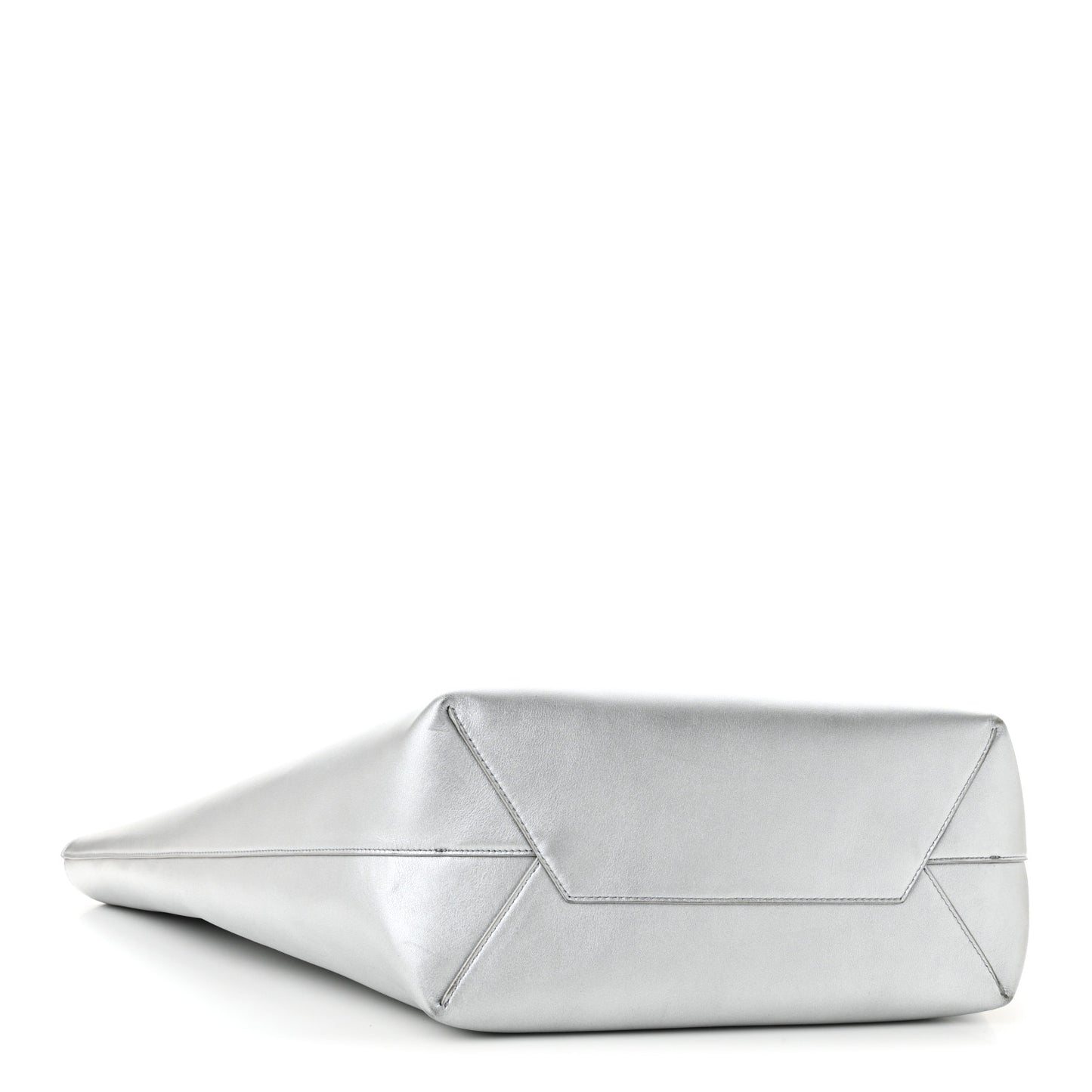 Metallic Calfskin Mary Kate Tote Silver