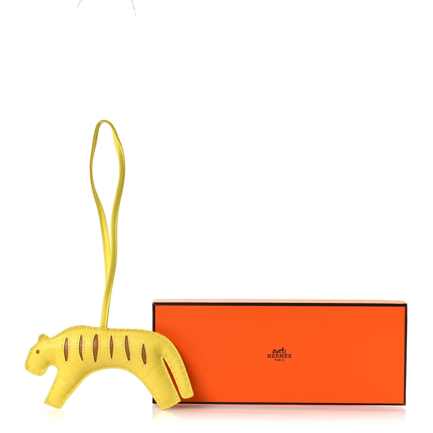 Hermes Milo Lambskin Rooroo Bag Charm Lime Sesame 1838465