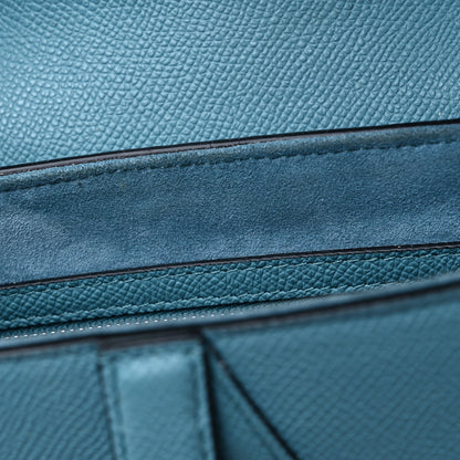 Christian Dior Grained Calfskin Saddle Bag Azure Blue 10 of 11