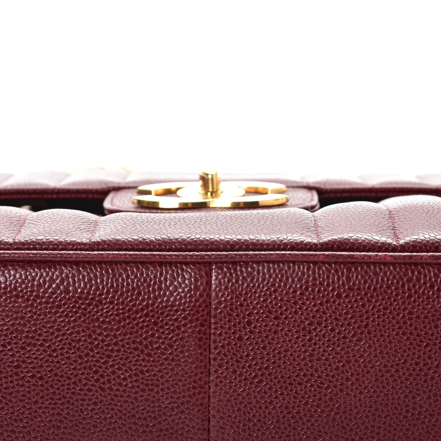 Chanel Caviar Vertical Quilt Jumbo Flap Dark Red 13 of 21