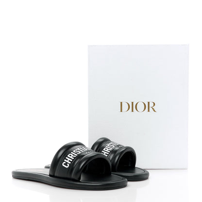 Christian Dior Lambskin Embossed Every-D Flat Slide Sandals 41 Black 9 of 9