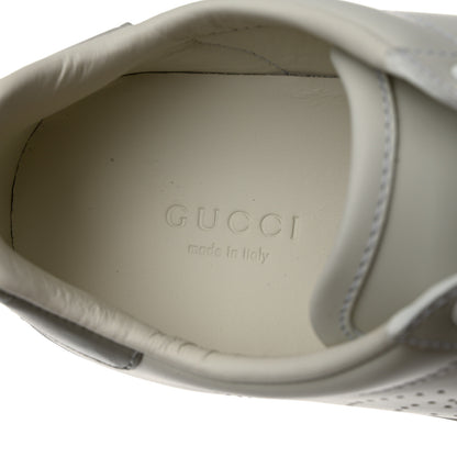 Gucci Calfskin Interlocking G Perforated Womens Ace Sneakers 35.5 White Grey Sky 7 of 8