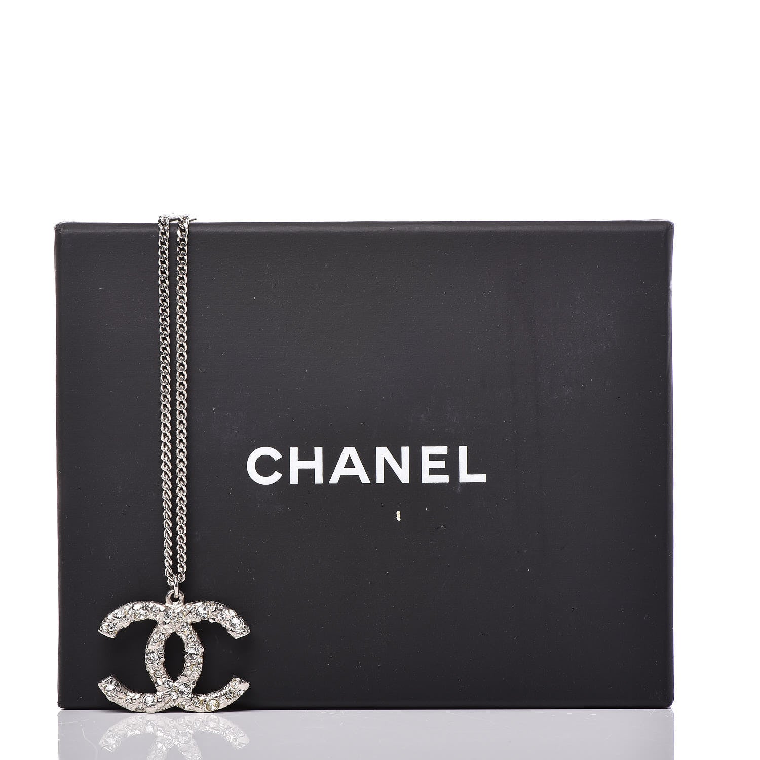 Chanel Crystal CC Necklace Silver 6 of 6