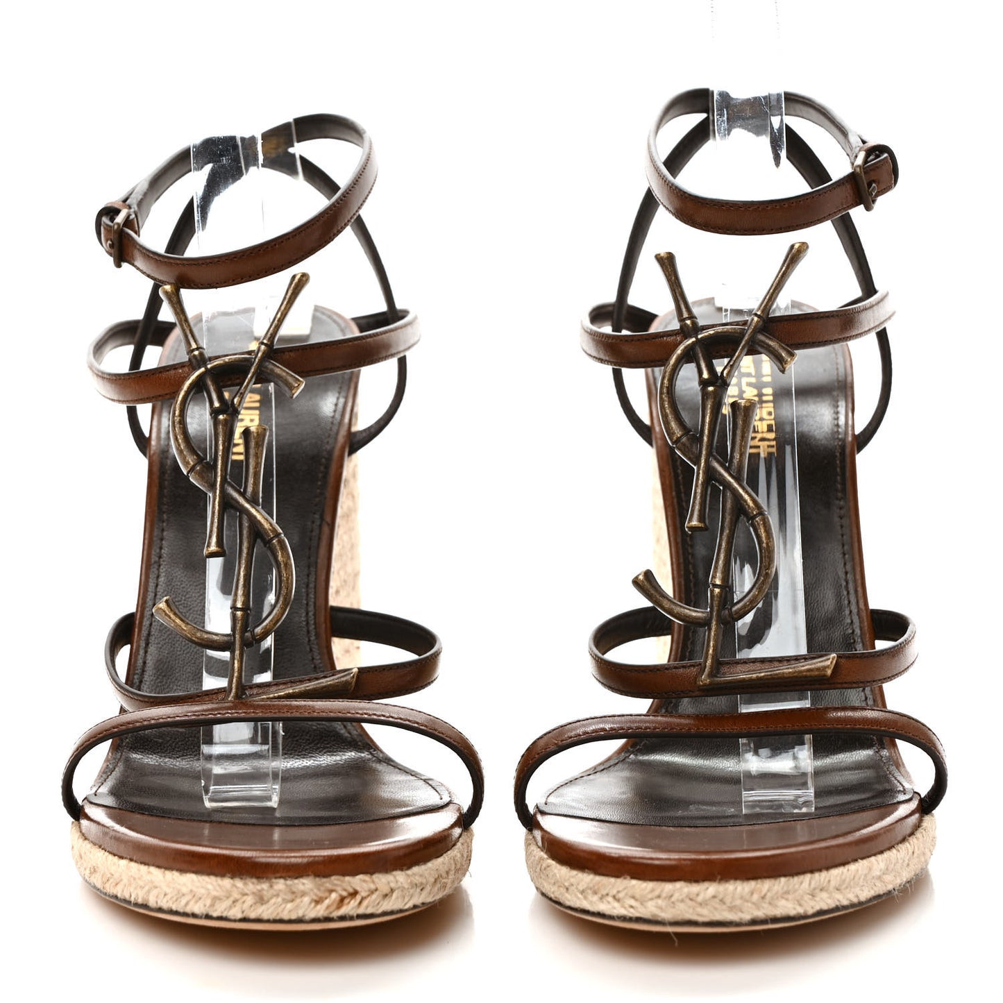 Calfskin Cassandra 105 Espadrille Wedges 41 Bruciato