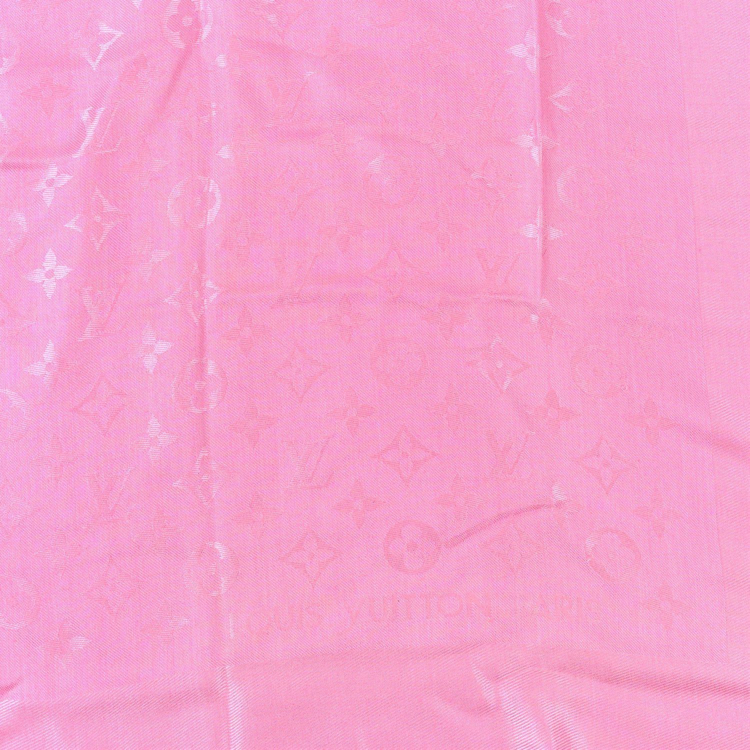 Louis Vuitton Silk Wool Monogram Shawl Pink 3 of 4