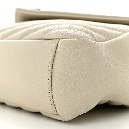 Saint Laurent Sheepskin Matelasse Chevron Monogram Medium College Bag Dove White 9 of 14