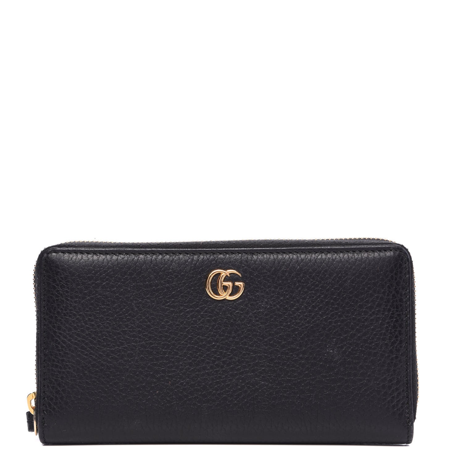 Gucci Dollar Calfskin GG Marmont Zip Around Wallet Black 1 of 9