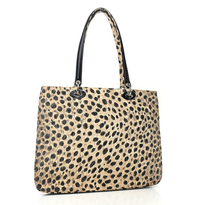 Christian Dior Canvas Leopard Print Lady Dior Tote 3 of 9