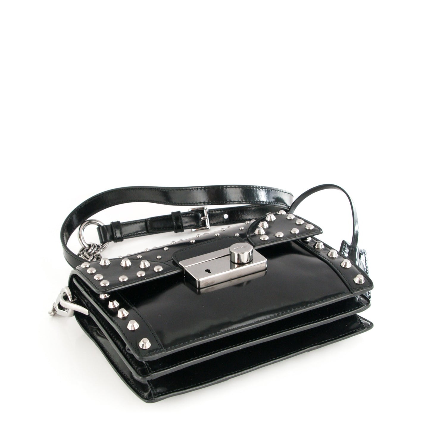 Spazzolato Studded Mini Crossbody Bag Nero Black