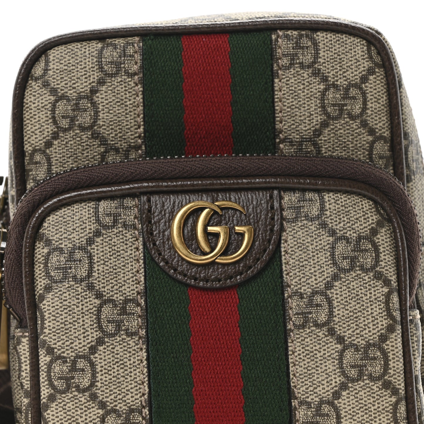 GG Supreme Monogram Web Mini Ophidia Messenger Brown