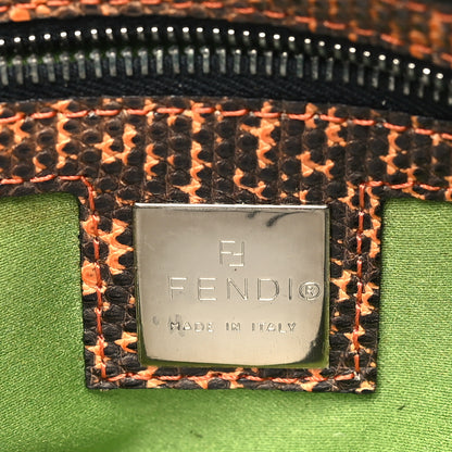Fendi Sequin Beaded Lizard Baguette Verde Arancio 6 of 11