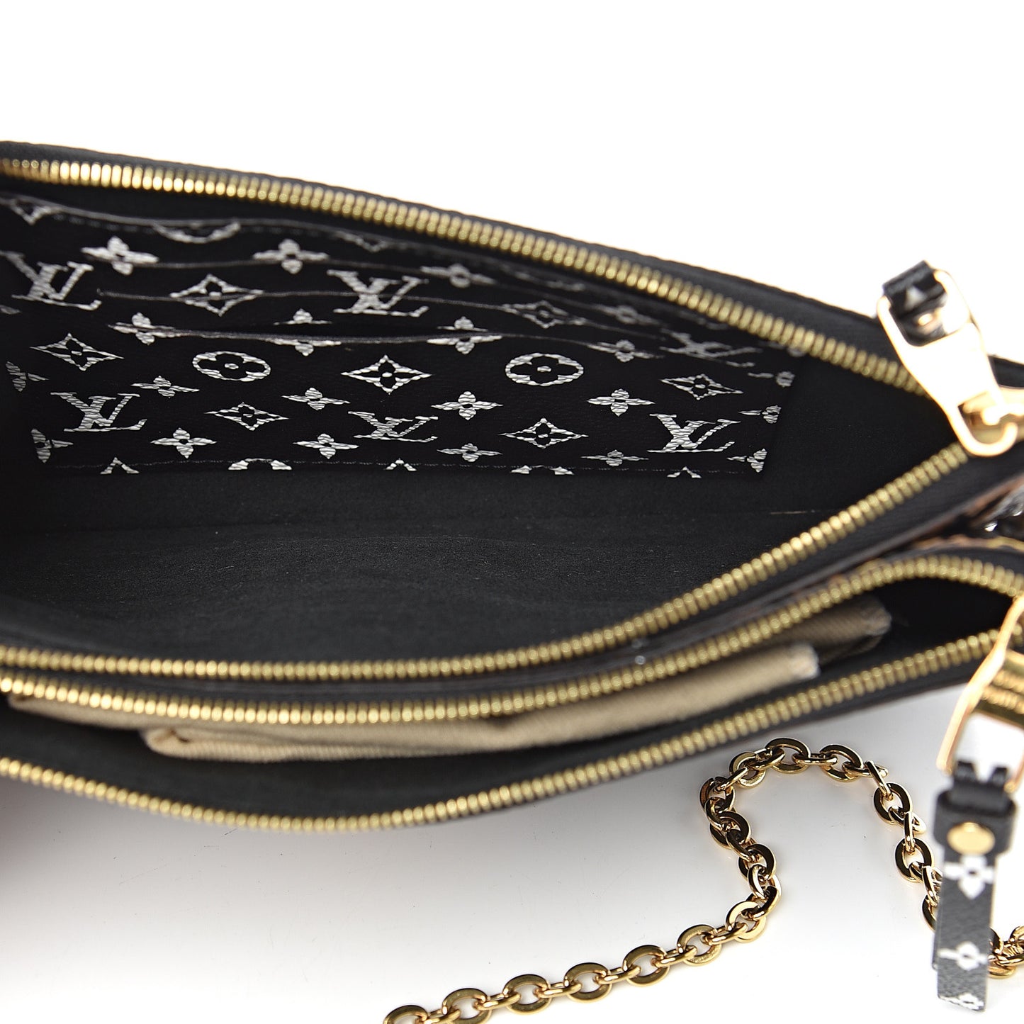 Monogram Giant Jungle Pochette Double Zip Black