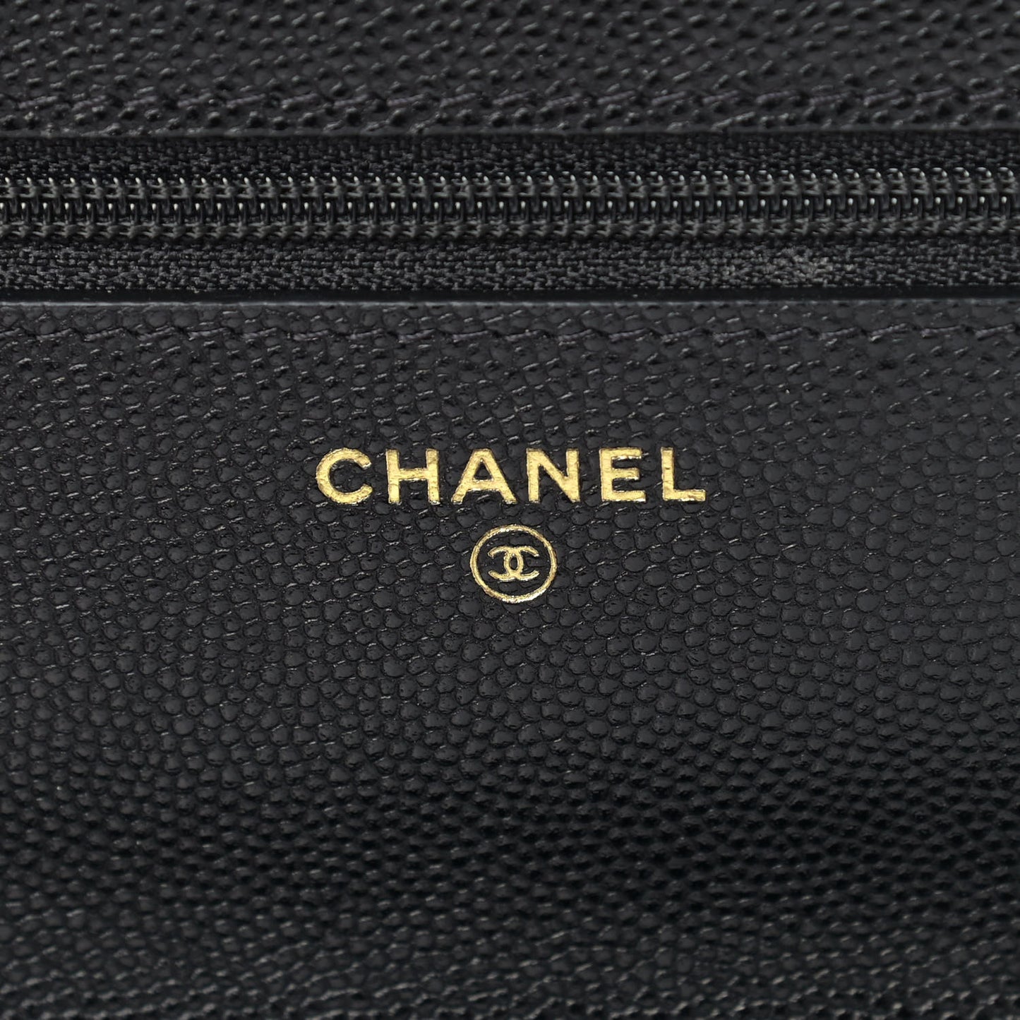 Caviar Quilted Wallet With Charms On Chain WOC Black