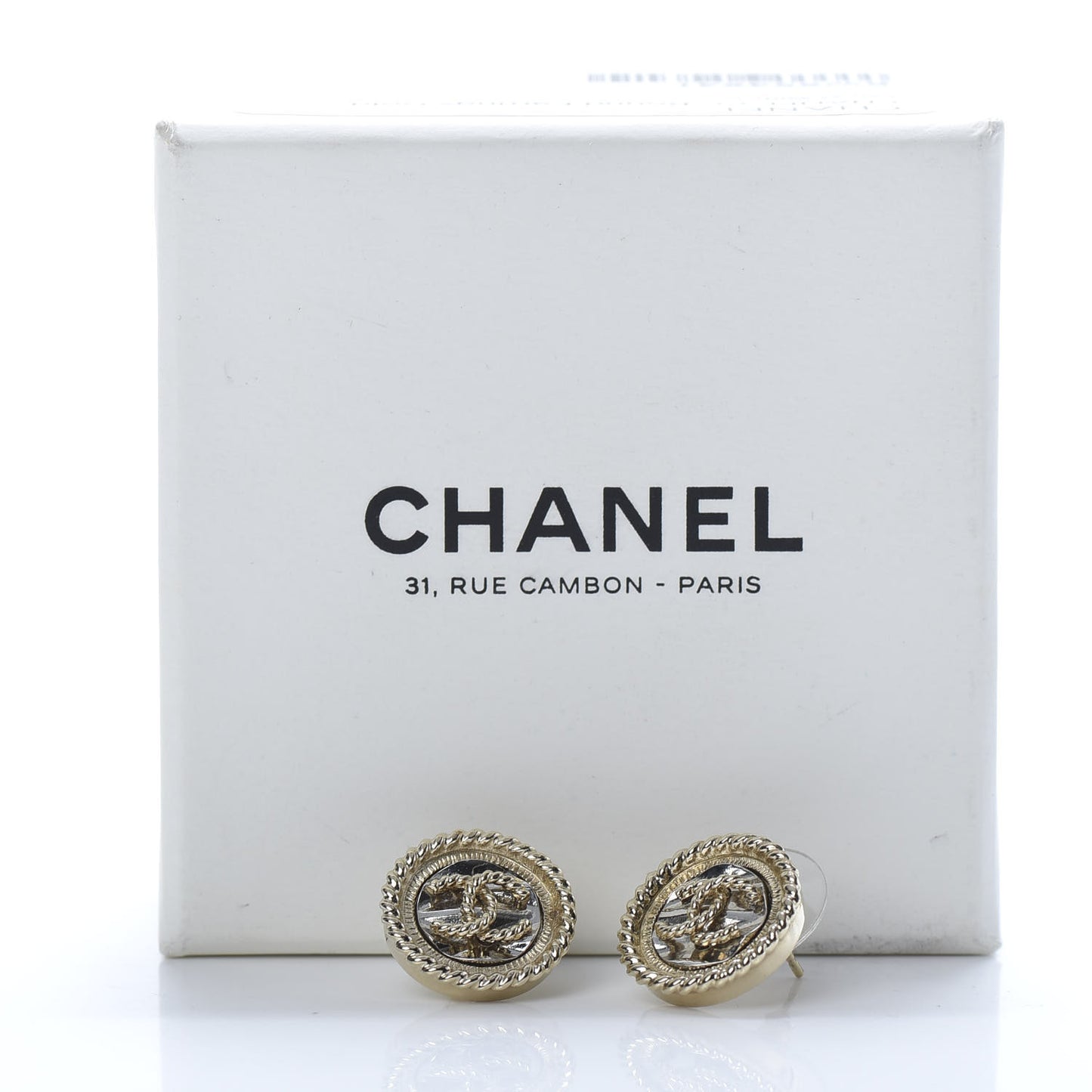 Twisted CC Round Earrings Gold Silver