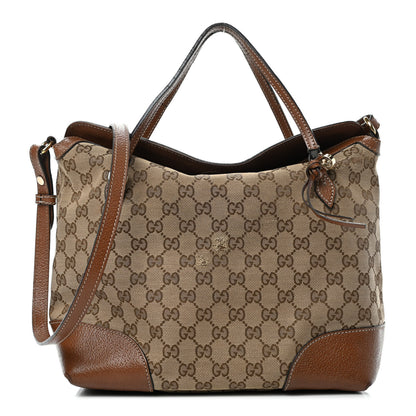 Gucci Monogram Textured Calfskin Medium Bree Foldover Tote Beige Ebony Nocciola 1 of 9