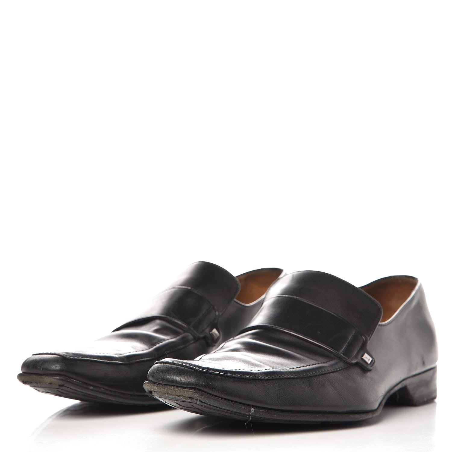 Louis Vuitton Mens Calfskin Loafers 10.5 Black 3 of 19
