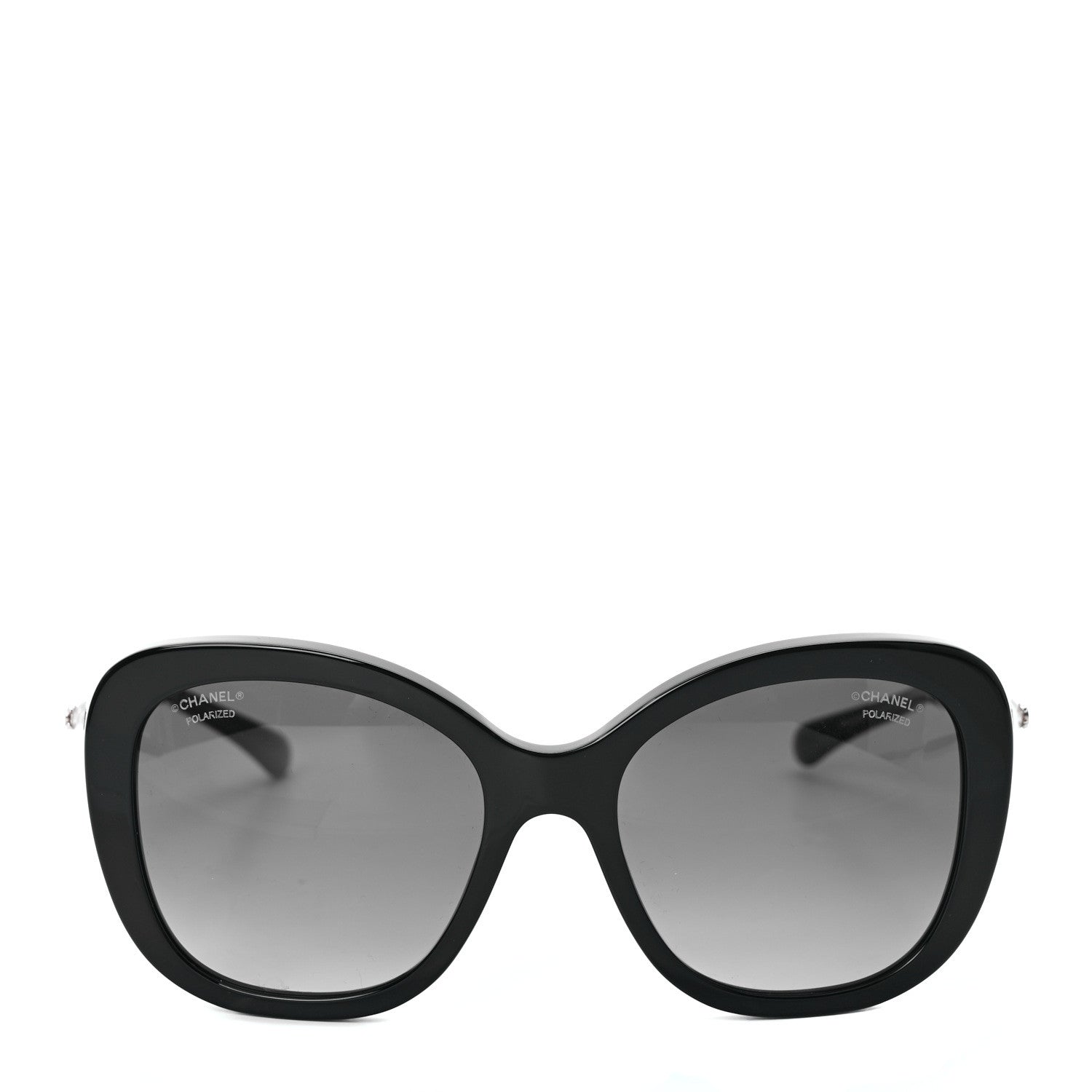 Chanel Acetate Polarized Butterfly Winter Pearl Sunglasses 5339-H Black 2 of 8