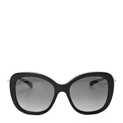 Chanel Acetate Polarized Butterfly Winter Pearl Sunglasses 5339-H Black 2 of 8