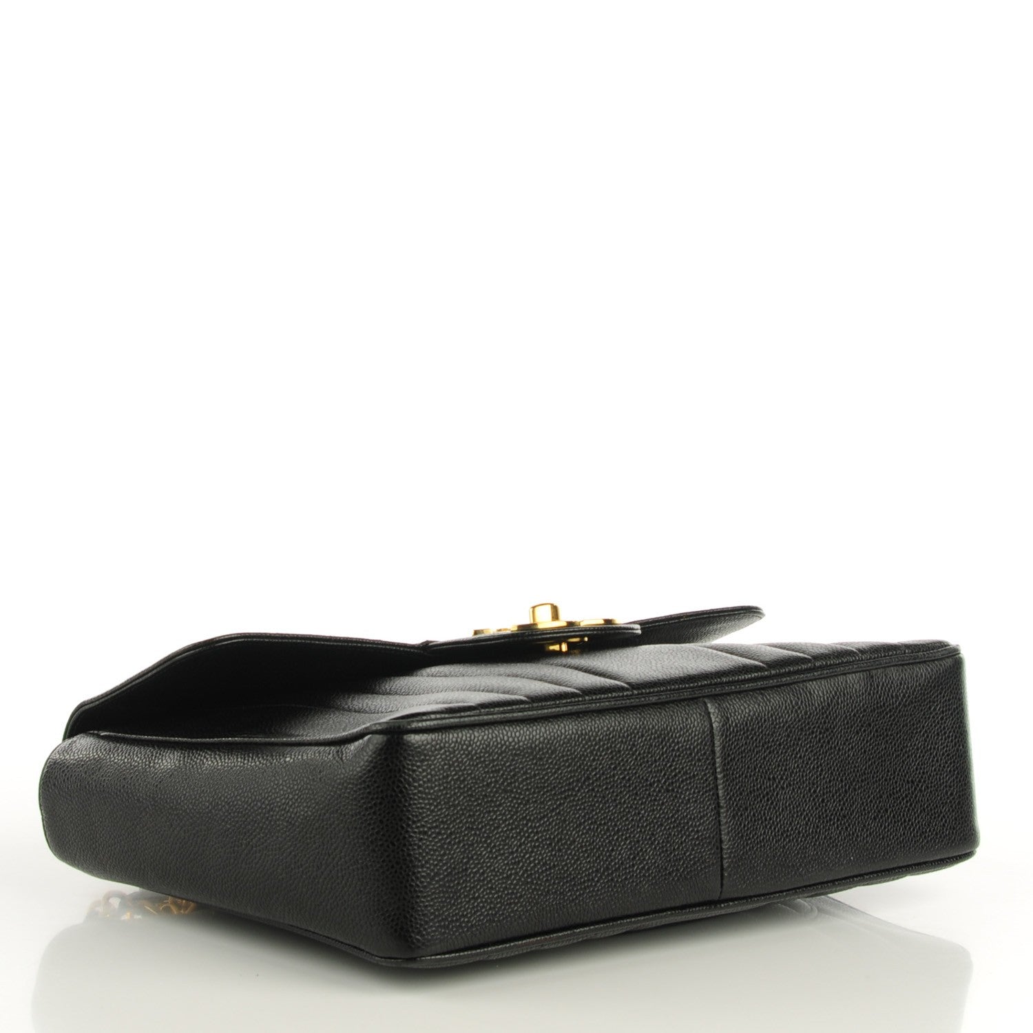 Chanel Caviar Vertical Quilted Jumbo Flap Black 4 of 9